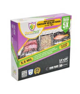 GardaPack® High-Barrier 11” x 24” Clear & Black 5.5 Mil Vacuum Seal Bags (50 Count )