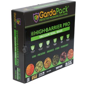 GardaPack® High-Barrier Pro 11” x 24" All-Black 5.5 Mil Vacuum Seal Bags (50 Count)