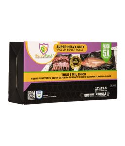 GardaPack® Super Heavy-Duty 11″x19.5′ Clear-Black 5 Mil Vacuum Seal Rolls (2 Pack)