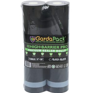 GardaPack® High-Barrier Pro 11” x 20’ All-Black 5.5 Mil Vacuum Seal Rolls (2 Pack)
